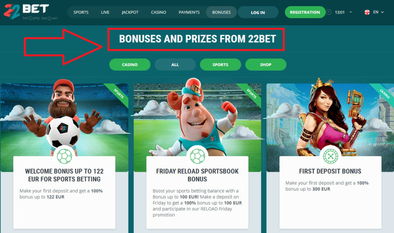 22bet Promotions and Bonuses