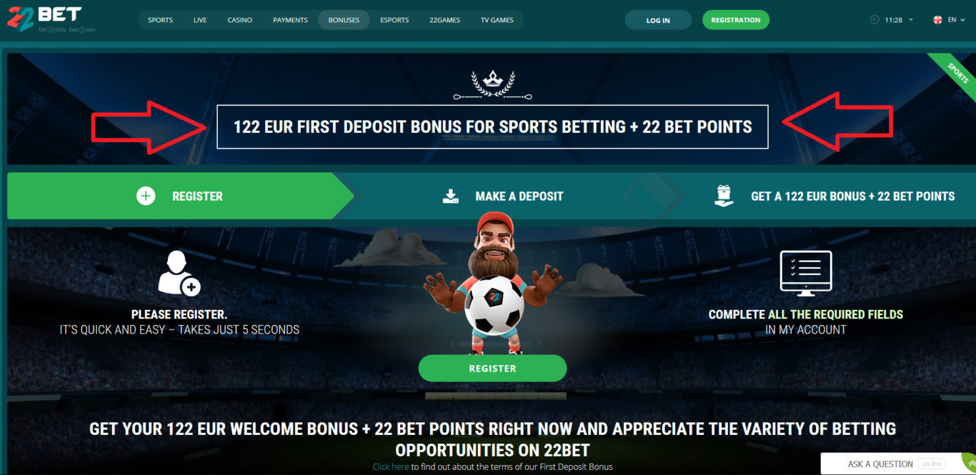 Promo Codes Offered by 22bet